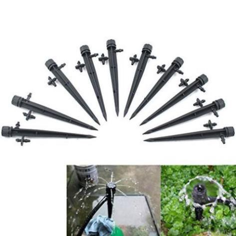 10 Béc tưới phun mưa 8 tia điều chỉnh lưu lượng, bán kính tưới ,hệ thống tưới cây