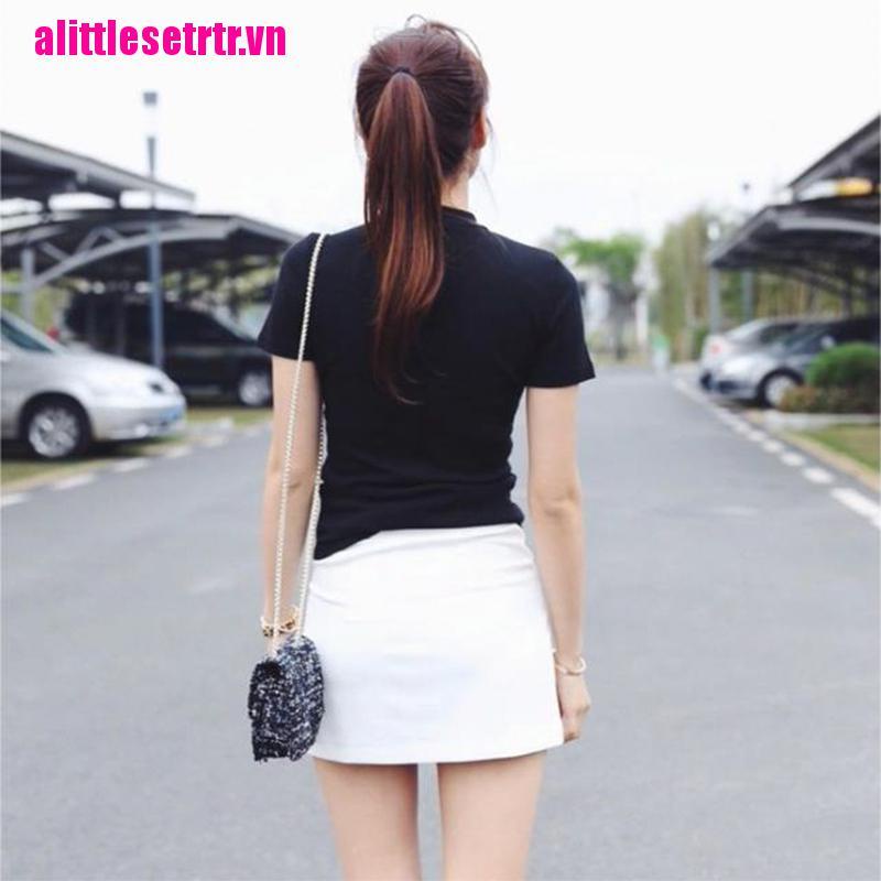 Áo thun tay ngắn dáng ôm cổ lọ phong cách thời trang mùa hè quyến rũ cho nữ