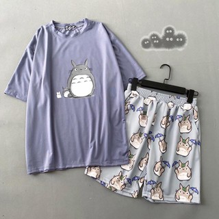[COMBO] ~ Áo Thun Tay Lửng & Quần Short Unisex Hoạt Hình Totoro