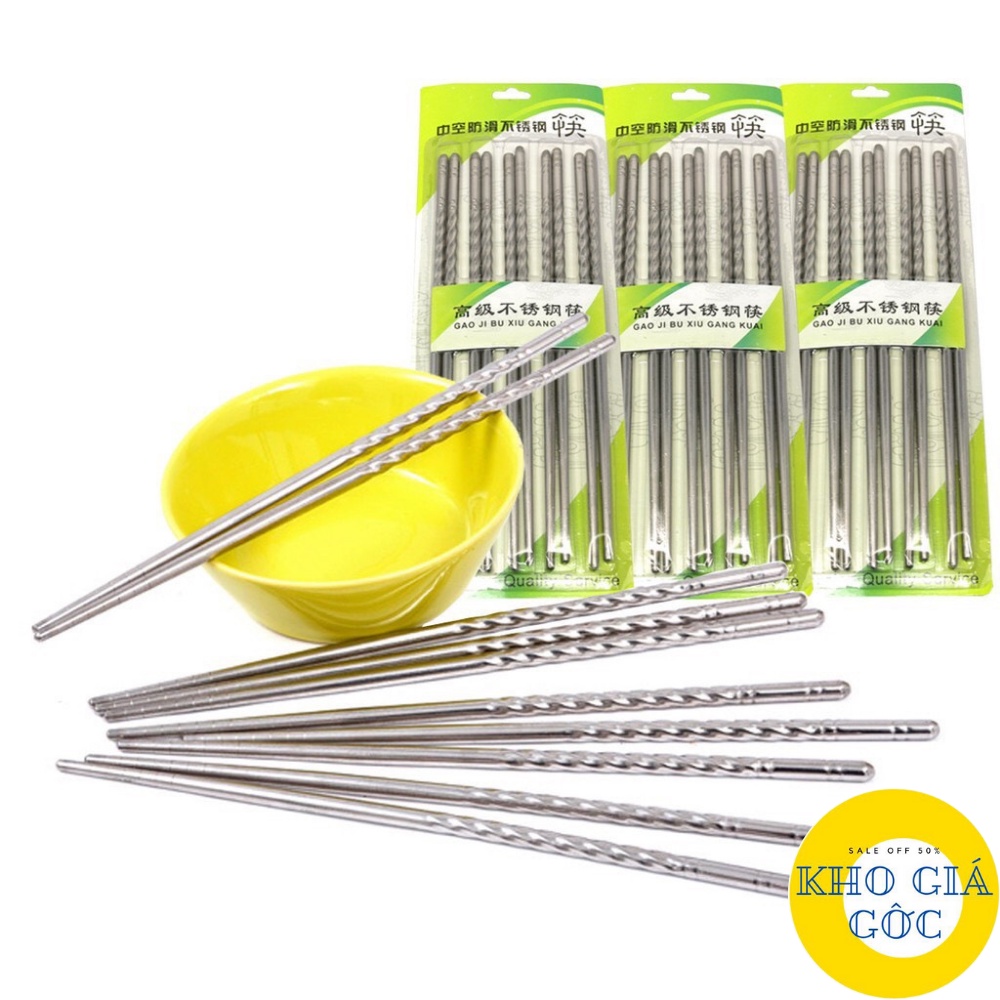 VỈ 5 ĐÔI ĐŨA INOX CAO CẤP