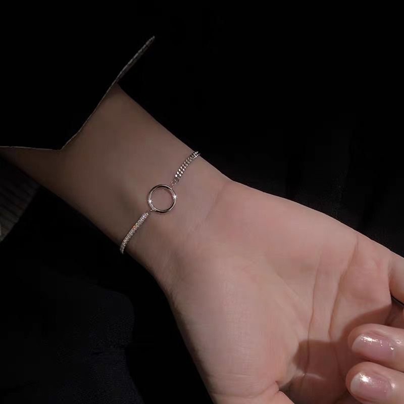 lắc tay mặt tròn đính đá xinh xắn