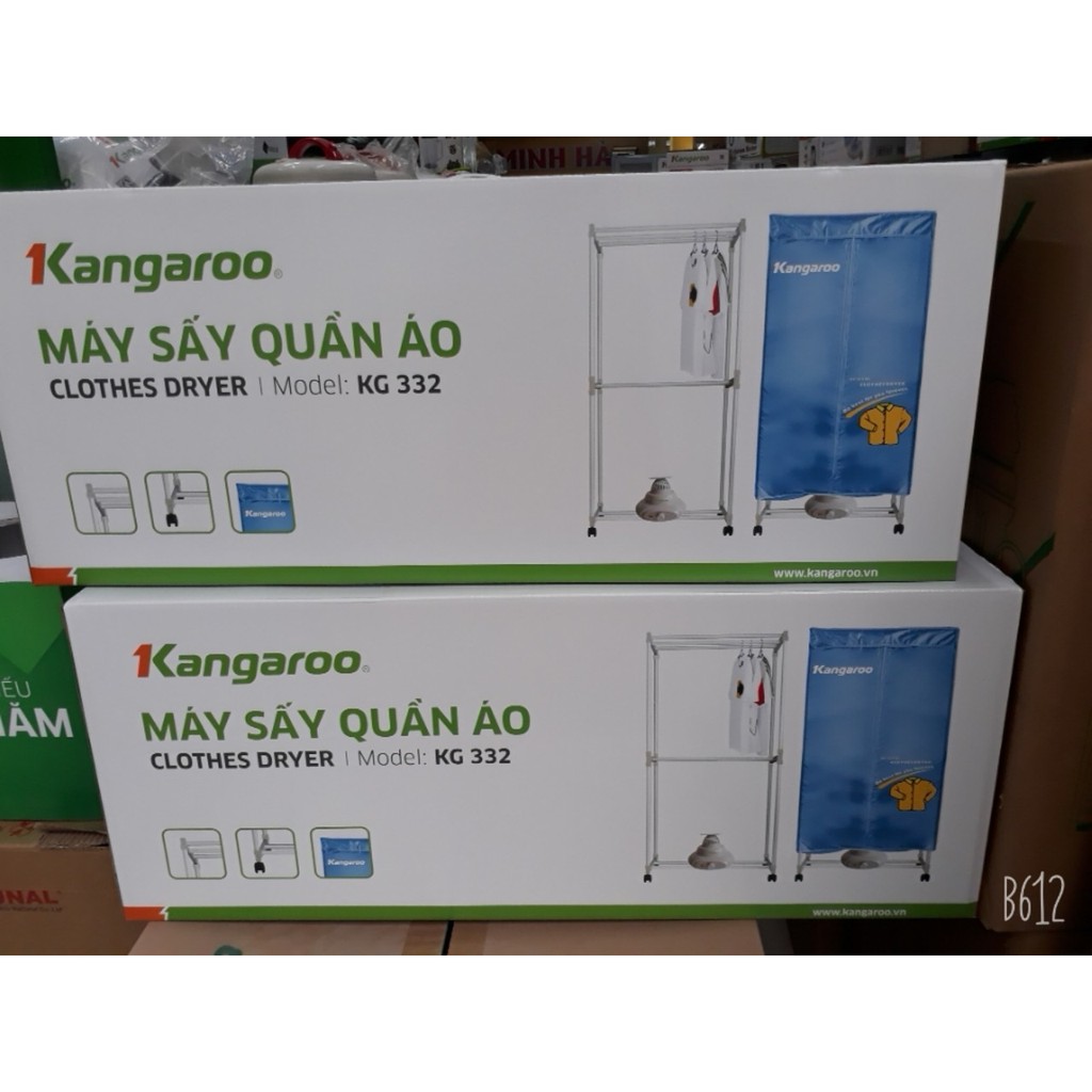 Máy sấy quần áo Kangaroo KG332 (KG-332) 4kg 1000W bảo hành 12 tháng