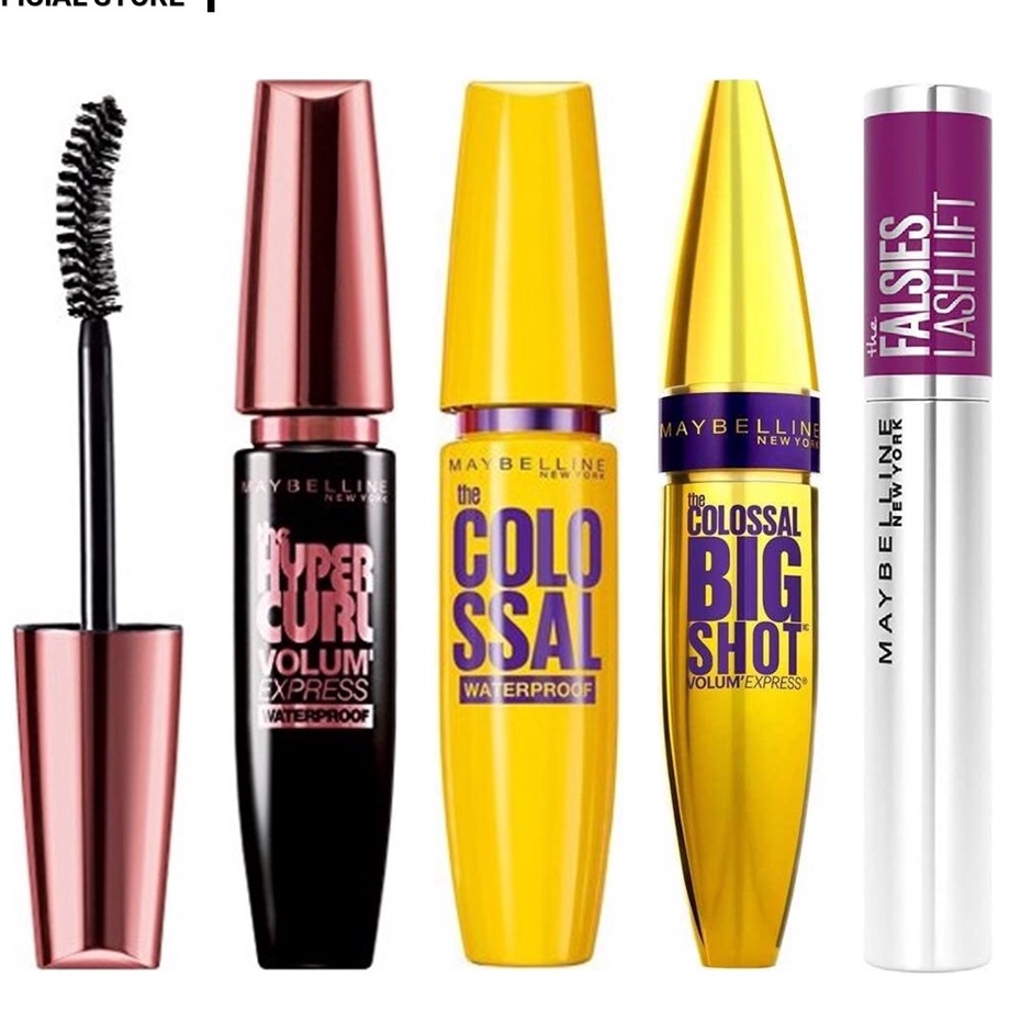 Mascara Maybelline  vàng -tím - đen hồng Hyper Curl - Big Shot - The Falsies Lash Lift Không vỉ