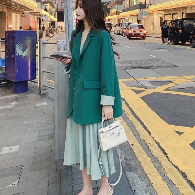 Áo blazer màu xanh cực sang,hàng order