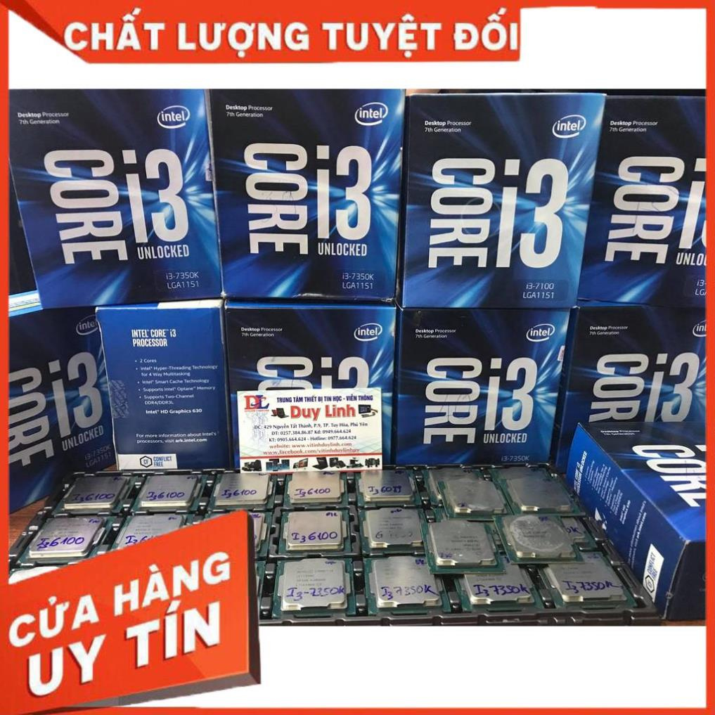 (giá khai trương) CPU intel core i3 6098P / i3 6100 / i3 7100/ i3 7350K socket 1151 tặng kèm keo tản nhiệt