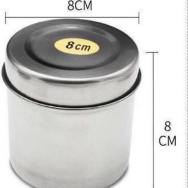 Hũ đựng bông inox 8cm