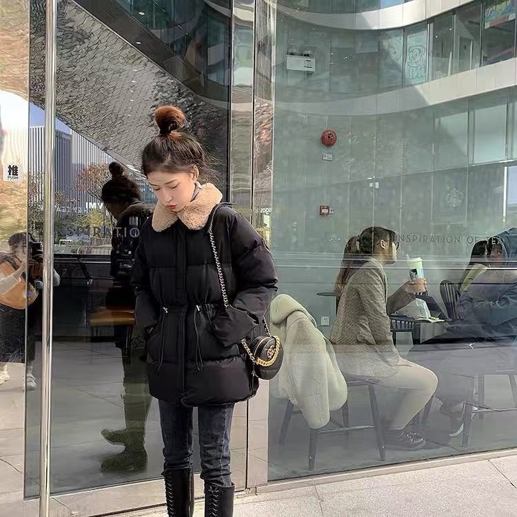 Áo Khoác Phao Rút Eo Cổ Lông | BigBuy360 - bigbuy360.vn