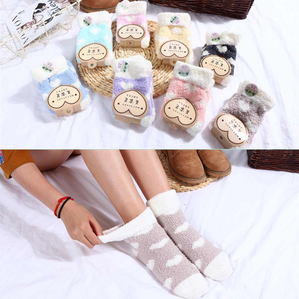 Vớ Bông Mềm Giữ Nhiệt Hình Trái Tim Cho Nữ