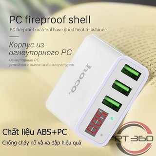 Củ sạc nhanh 3 cổng USB kèm màn hình hiển thị dòng C15