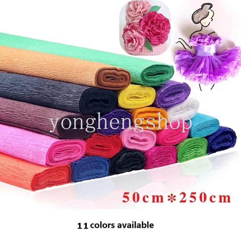 1 cuộn giấy gói hoa thủ công nhiều màu trang trí đa ứng dụng
