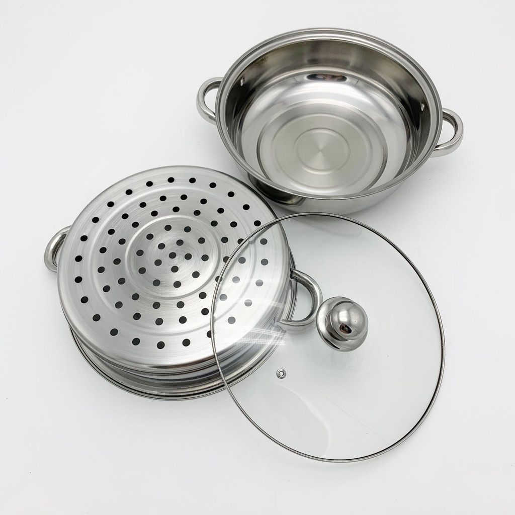 Nồi hấp 2 tầng đa năng sử dụng được trên mọi loại bếp, bếp từ, bếp ga, bếp hồng ngoại