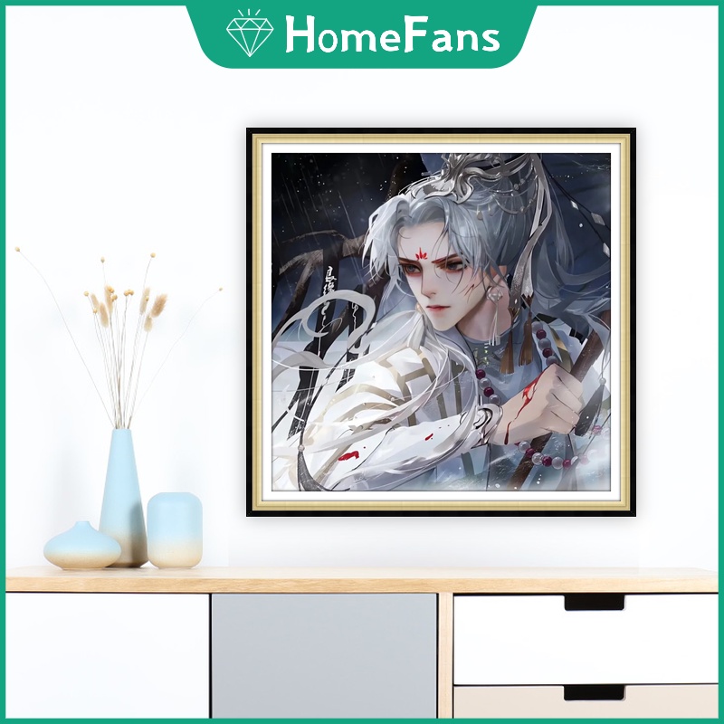 Bộ Tranh Đính Đá 5D Tự Làm 30x30cm / 40x40cm / 50x50cm Hình Bé Trai Anime