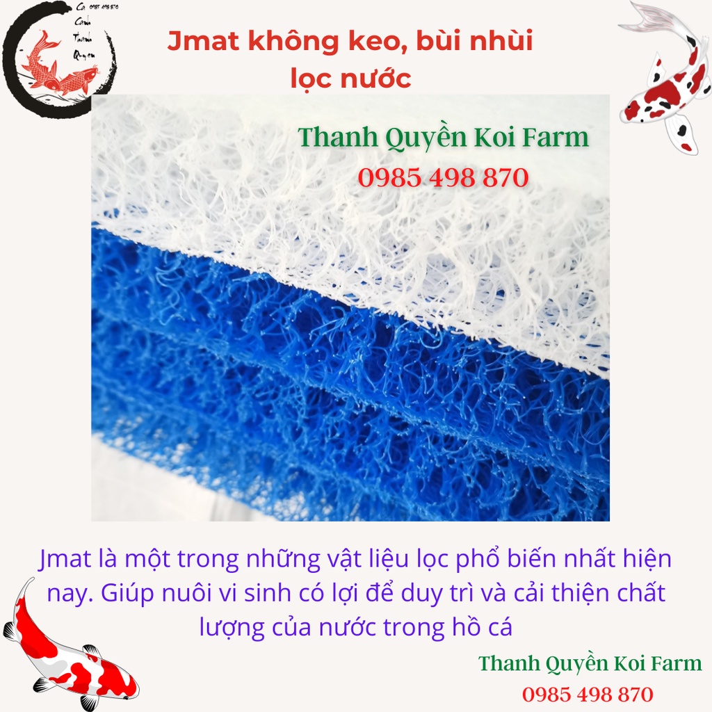 Jmat không keo - bùi nhùi lọc nước bể cá Koi, bể cá cảnh Hàng chất lượng cao