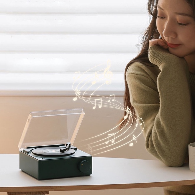 Hàng Có Sẵn Đồng Hồ Báo Thức Không Dây Để Bàn Hình Người Chơi Đĩa Than Cổ Điển Sáng Tạo Mới