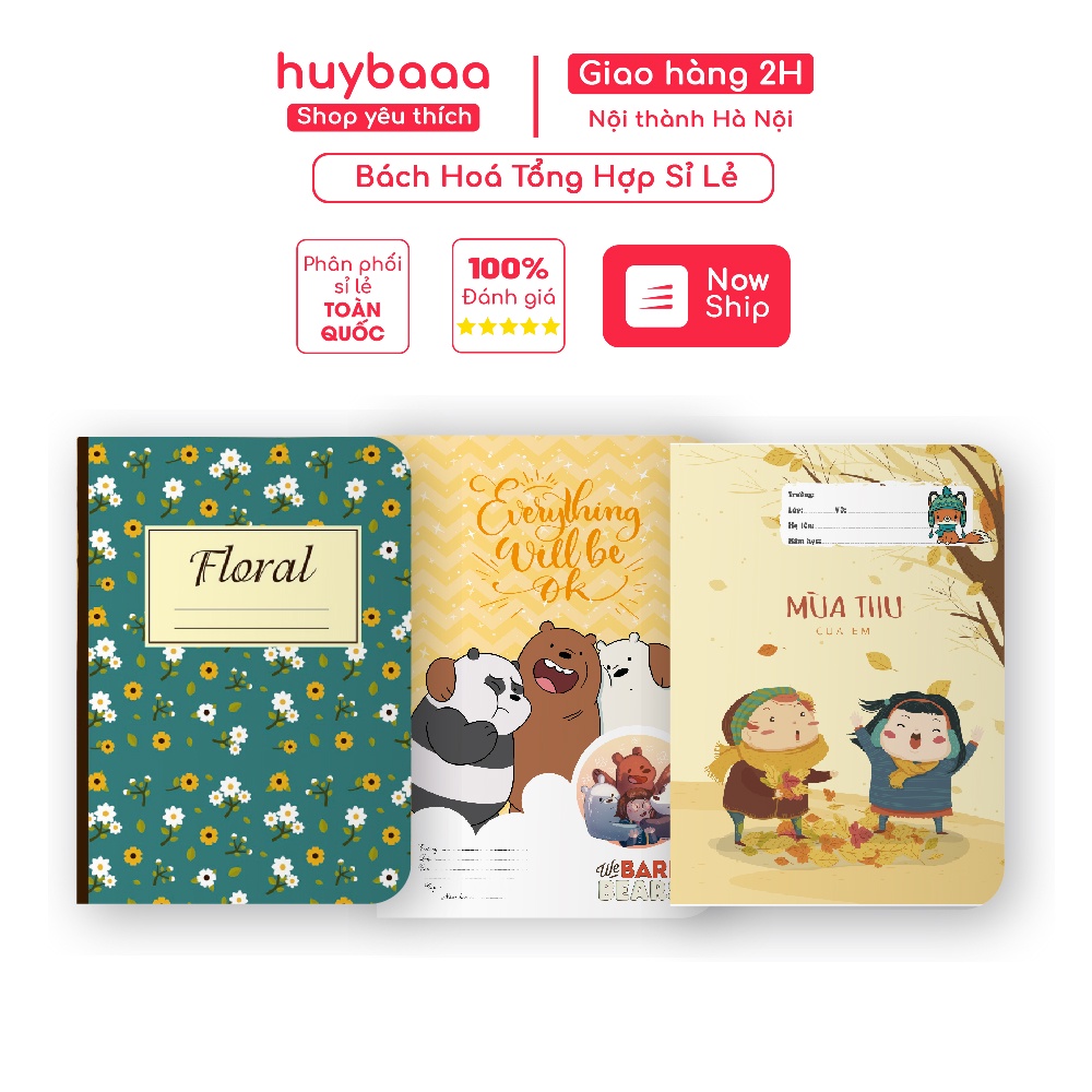 COMBO 5 Cuốn Vở Kẻ Ngang 72 Trang, vở cấp 2 kẻ ngang cho học sinh, tập vở viết kẻ ngang dày dặn