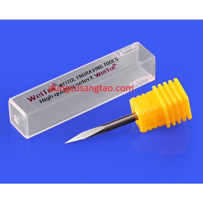 Dao 3 góc loại tốt Weitol 3A3J3 cốt 3.17mm / Dao khắc nhôm, đồng, gỗ, PVC, acrylic