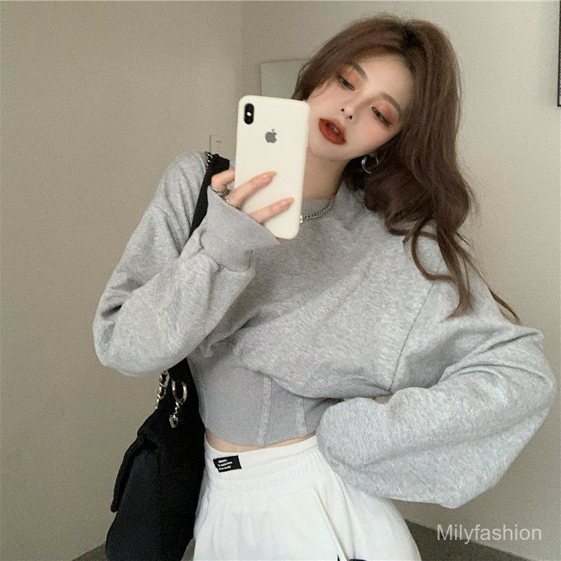 💕Milyfashion Ladies grey color sweatshirt High Waist | BigBuy360 - bigbuy360.vn