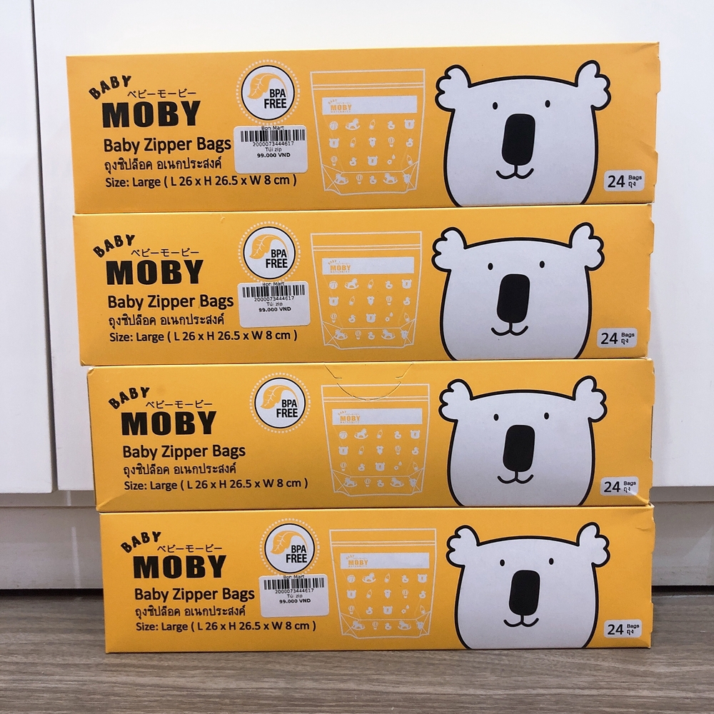 [Mã FMCG8 giảm 8% đơn 500K] Túi zip đa năng Baby Moby (24 túi/hộp)