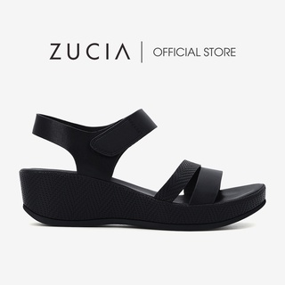 Sandal đế xuồng nữ Zucia thiết kế quai đôi dập vân quai hậu dán tiện dụng 5cm - SRX54