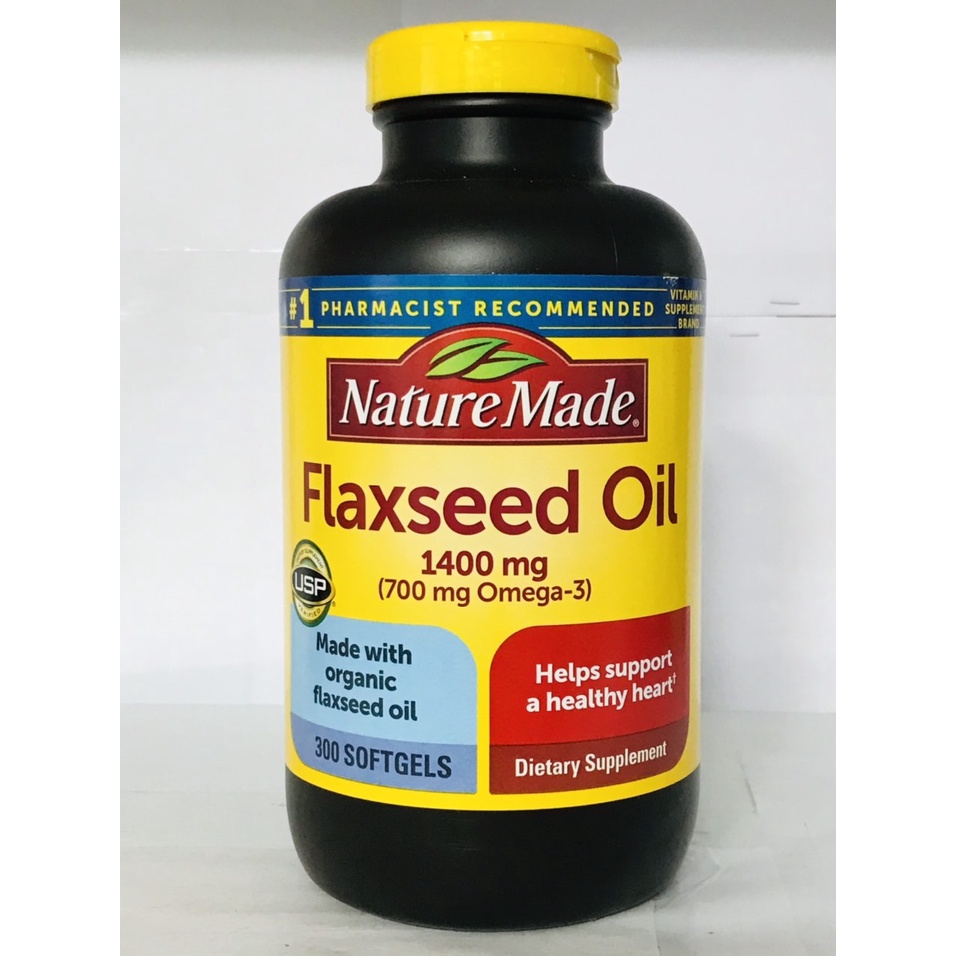 Dầu hạt lanh bổ sung Omega Nature Made Flaxseed Oil 1400mg Omega 3-6-9 300 viên