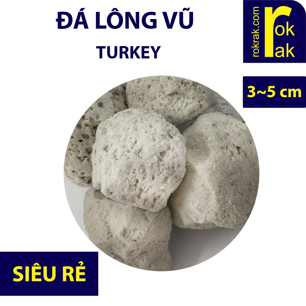 Đá lông vũ Thổ Nhỹ Kỳ 1kg Turkey Nham thạch size 2-5 cm lọc bể cá