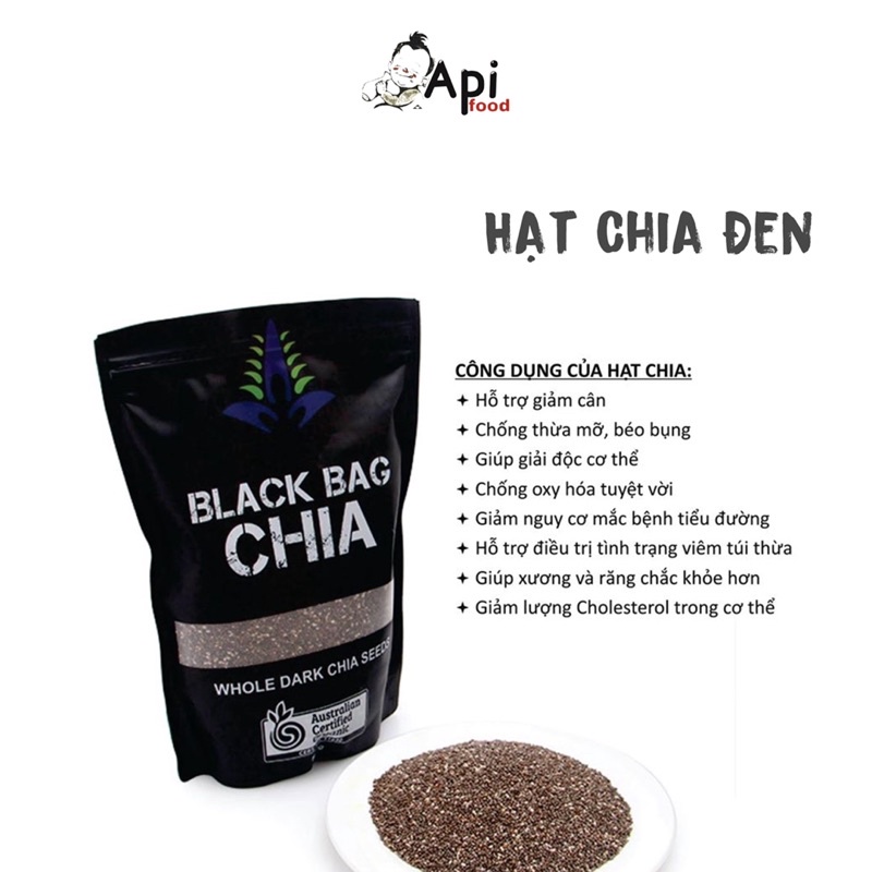 Hạt Chia Đen Hữu Cơ Nhập Khẩu - Black Bag Chia 500gr