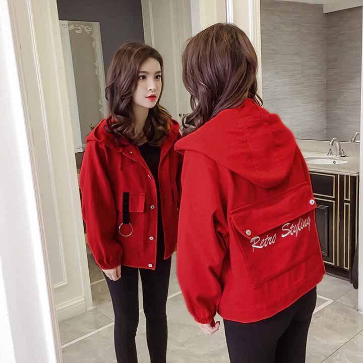 ❤️ GIÁ SỈ - MẪU MỚI ❤️ Áo khoác kaki nhung tâm nữ phối khóa có mũ from rộng thời trang thu đông PHONG CÁCH HÀN QUỐC