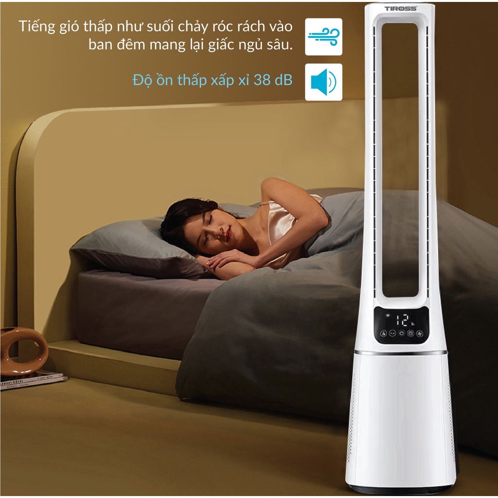 Quạt Tháp Không Cánh Lọc Không Khí Tiross TS9175 Model 2022 Hàng chính hãng
