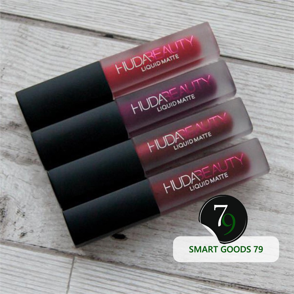 [Freeship hàng cao cấp 173] Set 4 son môi kem lì huda beauty liquid matte đẹp cao cấp loại tốt nhất màu hồng đỏ trầm