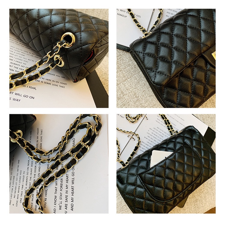 Túi Da Đeo Chéo Chuwanglin Họa Tiết Ca Rô Thời Trang Dành Cho Nữ