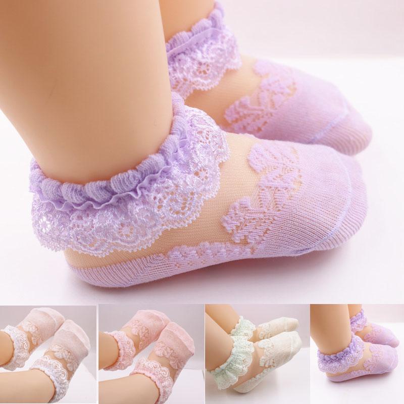 Tất lưới mỏng thoáng khí mùa hè in hoa xinh xắn cho bé sơ sinh