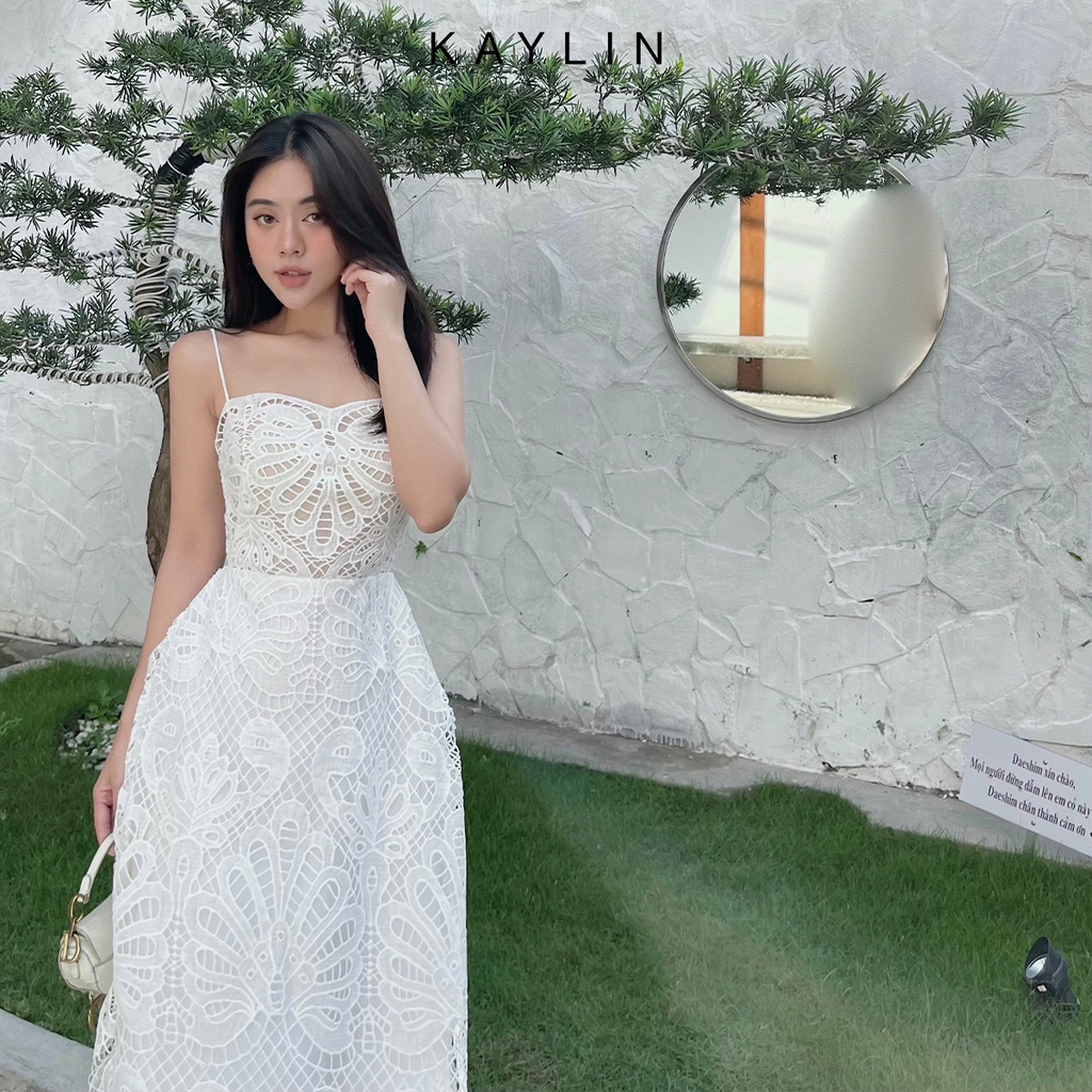 Đầm ren dài hai dây thời trang KAYLIN - N1777