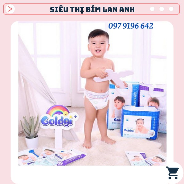 Bỉm dán/quần Goldgi+ Goldgi X5 Nhật size Nb92/S84/M66/M60/L56/L48/XL46/XL44/XXL34