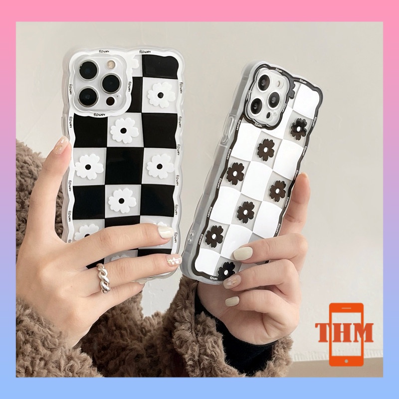 Ốp lưng iphone trong lượn sóng hoa caro Cho 6/6s/6plus/6splus/7/7plus/8/8plus/X/xr/xs/11/12/13/Pro/Max/Plus/promax-1022