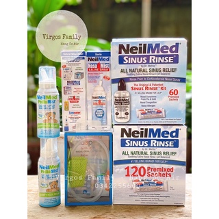 Bộ bình rửa mũi, muối rửa muỗi, xịt mũi Neilmed Sirus Rinse