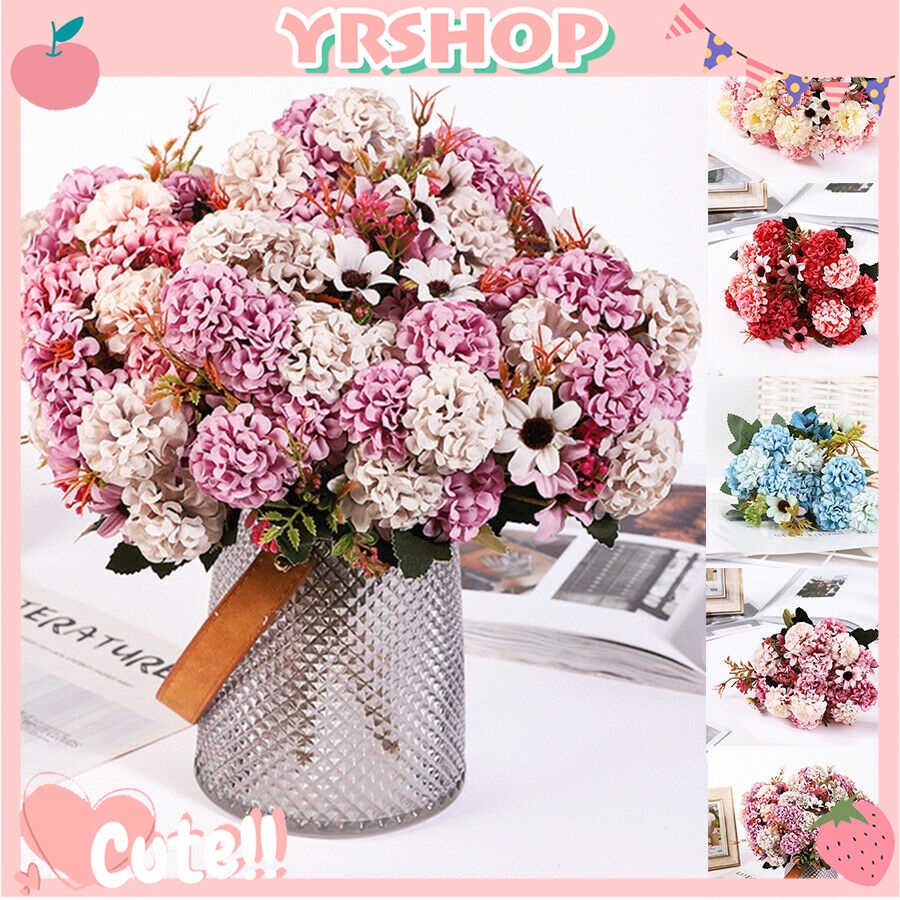 Bó Hoa Mẫu Đơn Nhân Tạo 15 Bông Trang Trí Tiệc