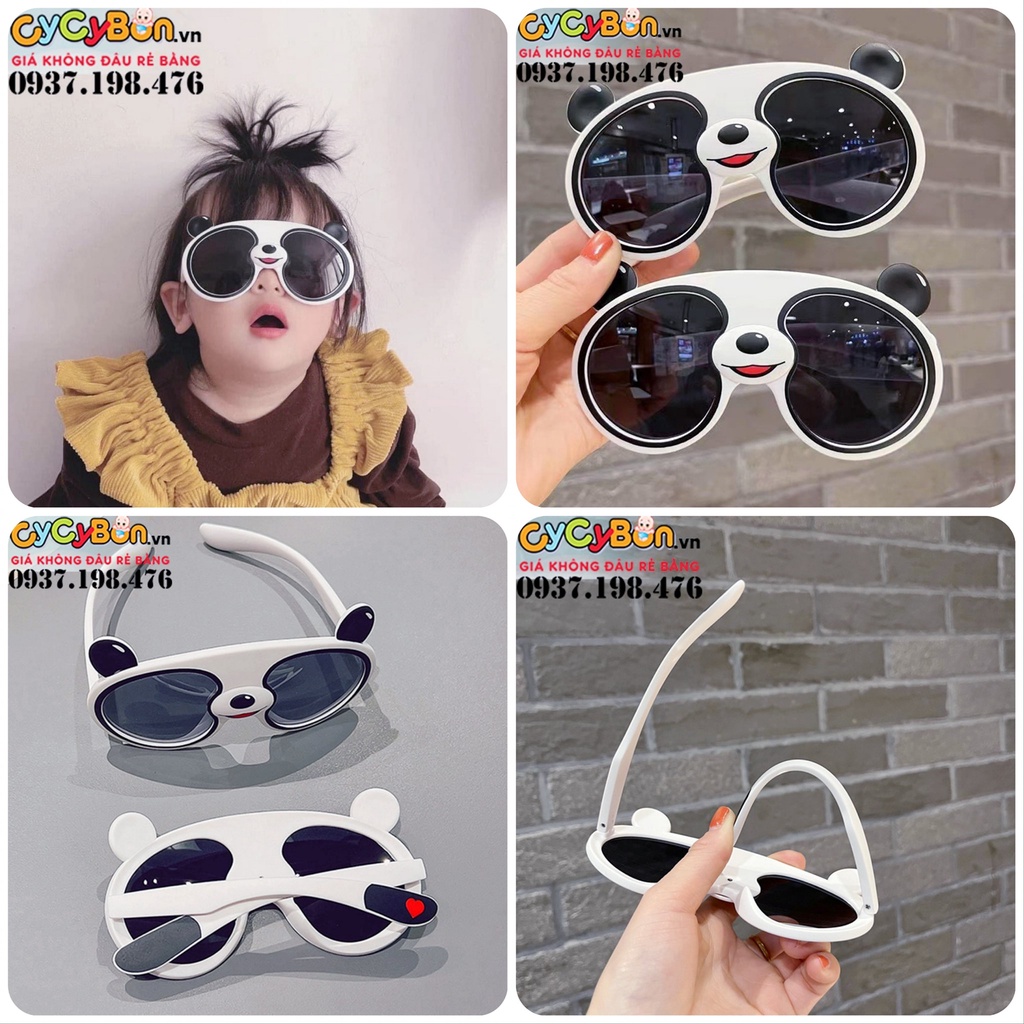 Mắt Kính Cho Bé Hình Mặt Gấu Trúc Panda Cực Xinh - Gọng Kính Dẻo- Chống Tia UV !