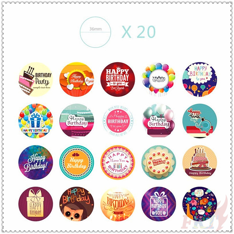 Hộp 38 Miếng Dán Trang Trí Hình Chữ Happy Birthday