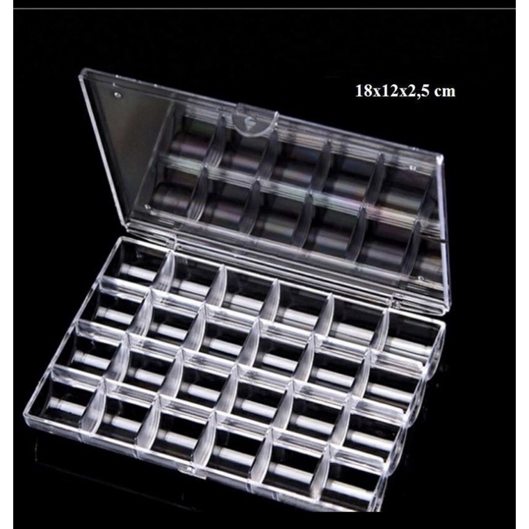 khay mika 24ô hộp 24 ô đựng phụ kiện nails