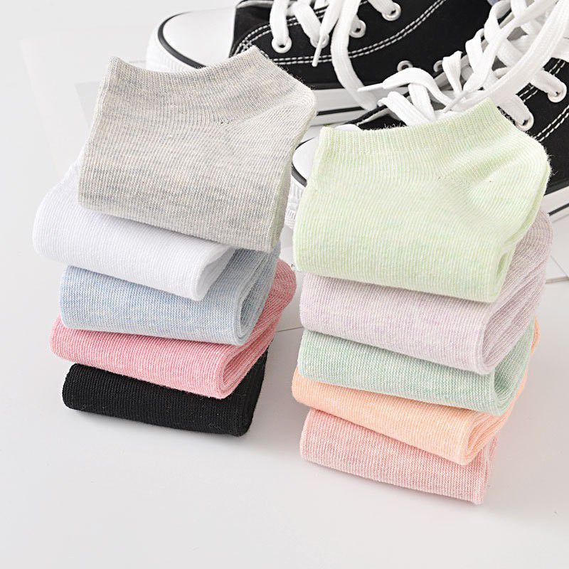 Tất Vớ Nữ Ulzzang Cotton Trơn Cổ Ngắn, Cổ Thấp Siêu Mềm Mại