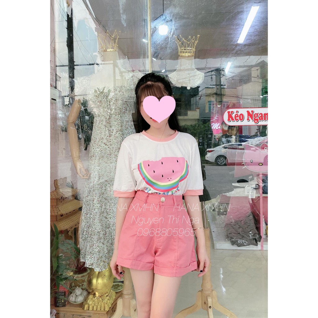 [MUA 1 ĐƯỢC 2] Set Trang Phục Nữ, Set Áo Phông Nữ Phối Quần Màu Hồng Siêu Xinh | BigBuy360 - bigbuy360.vn