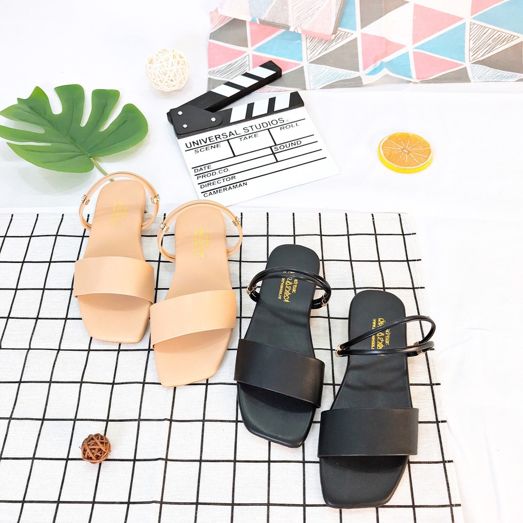 Sandal nữ big size quai ngang 2 trong 1 có thể làm dép hoặc sandal tùy ý có size từ 33 đến 43