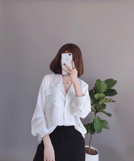 Áo sơ mi cổ vest thiết kế