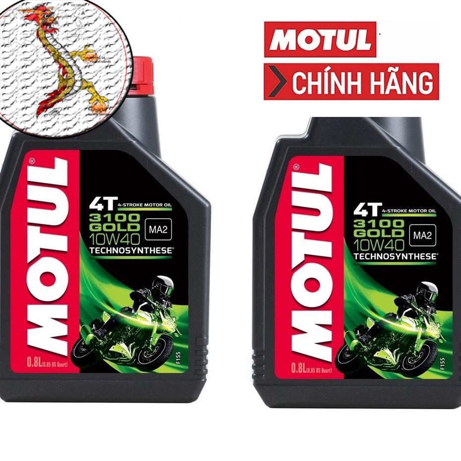 [MOTUL GOLD+PHỄU] Nhớt MOTUL 3100 GOLD 10W40 chai 800ml, nhớt xe máy/xe côn tay motul 3100 10W40 chai 800ml giá rẻ