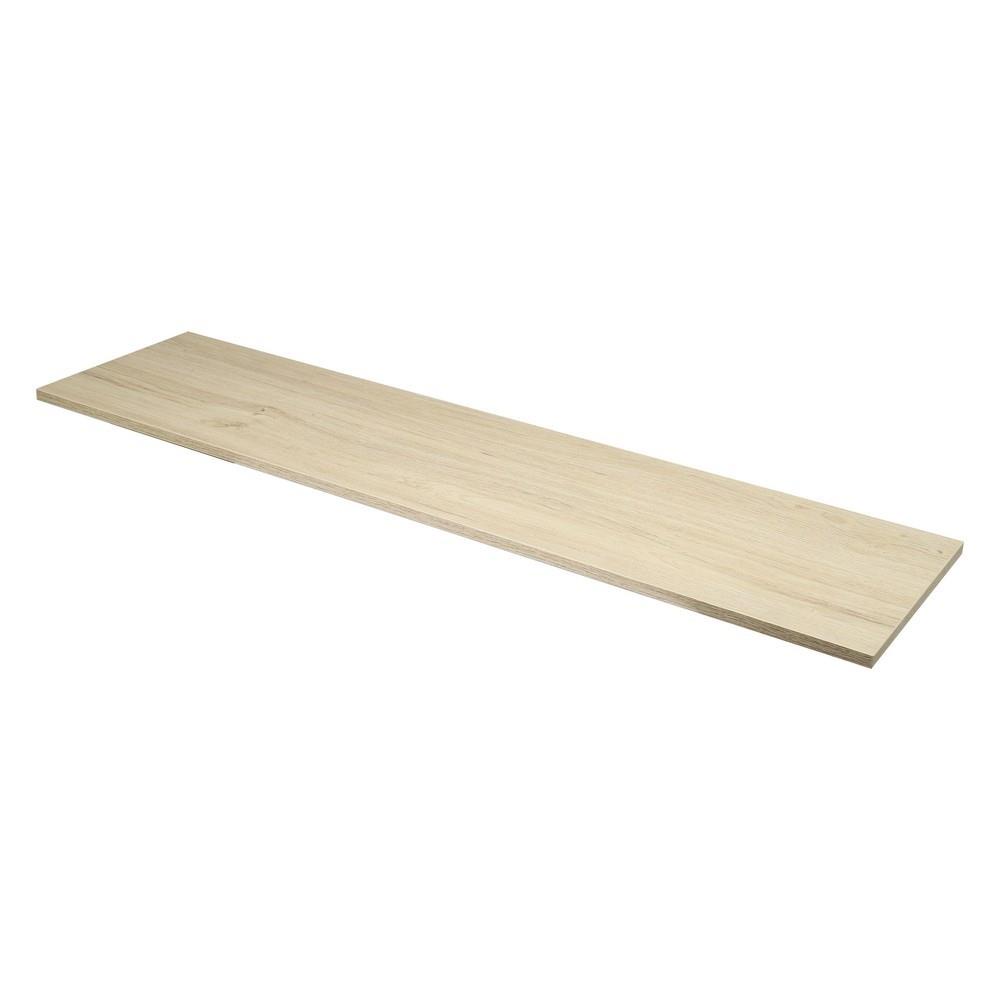 HomeBase STACKO Bộ Kệ gỗ trang trí treo tường kèm 2 giá đỡ W30xD120xH1.6cm màu gỗ sồi + giá đỡ nâu