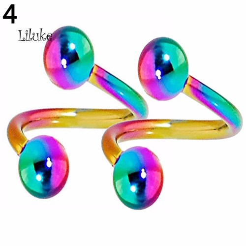 Bộ 2 Khuyên Mũi Xoắn Ốc Bằng Thép Không Gỉ Cá Tính