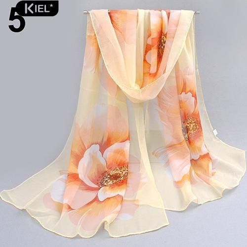 Khăn Choàng Chiffon Dài In Hoa Thời Trang Nữ Tính