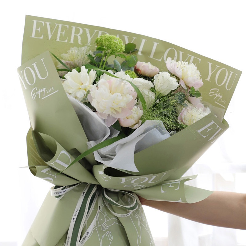 Giấy Gói Hoa / &quot;Everyday Love You&quot; Nhiều Màu Sắc Chống Thấm Nước Dùng Làm Quà Tặng Valentine