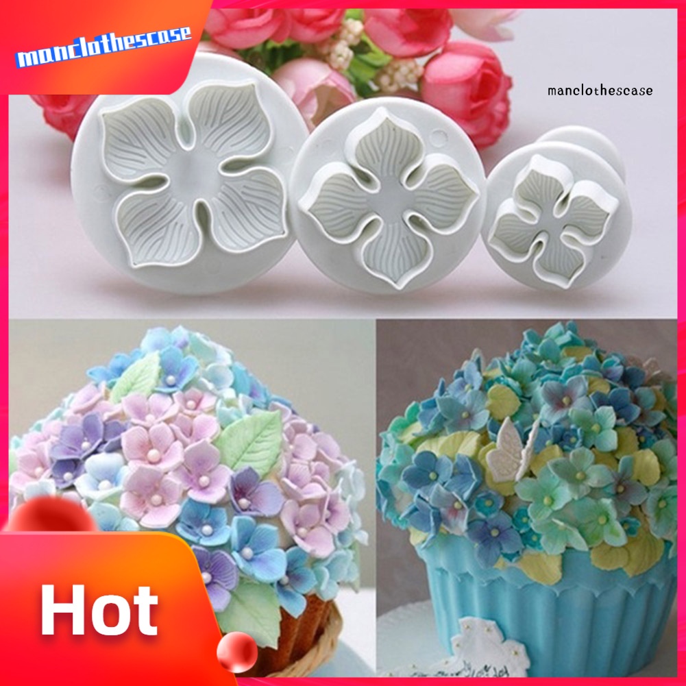 Set 3 Khuôn Cắt Kẹo Mềm Trang Trí Bánh Hình Hoa Cẩm Tú Cầu