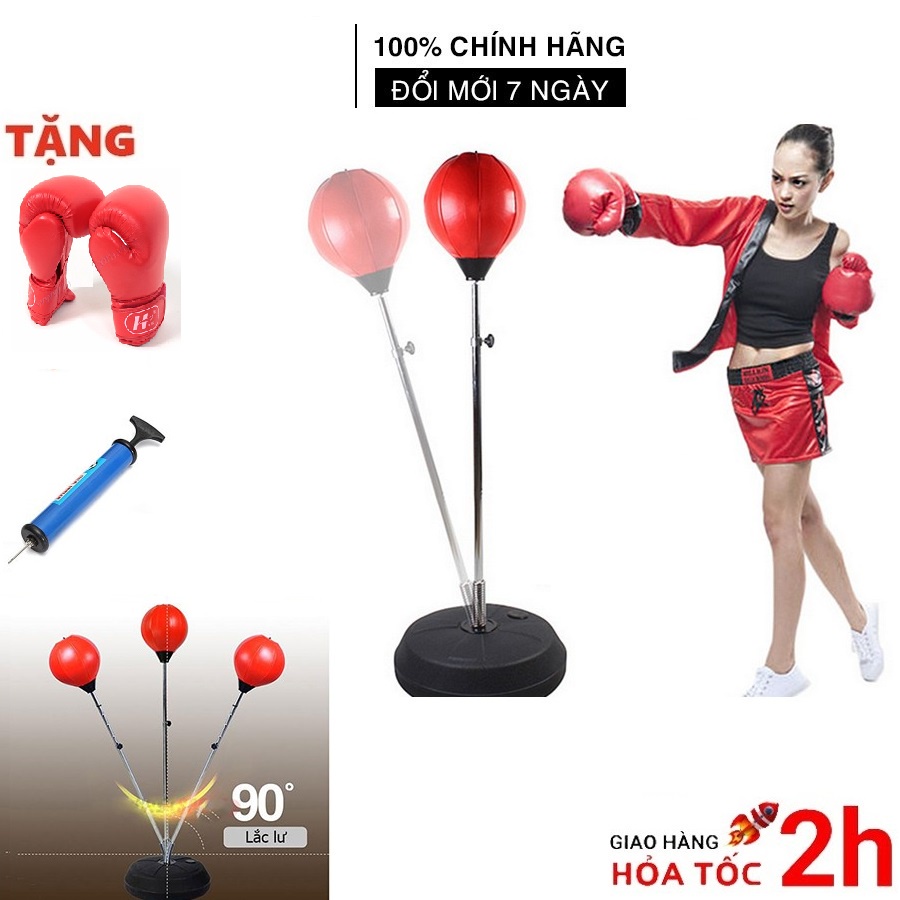 Bộ Trụ Bóng Đấm Bốc Di Động BunChing Boxing, Quà Tặng kèm găng tay và bơm